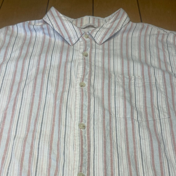 Marine Layer XL Striped Button Up Shirt One Pocket Short Sleeve - Picture 4 of 16